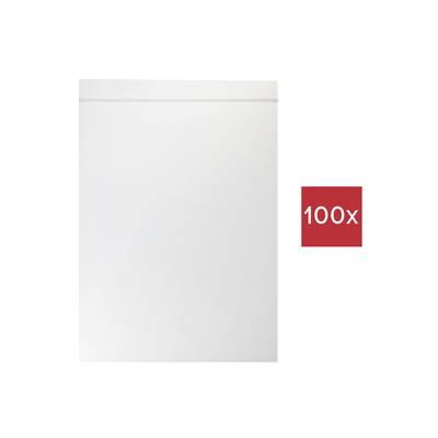 Rotolo di carta bianco e rettangolare accanto a un quadrato rosso con il numero '100x'.