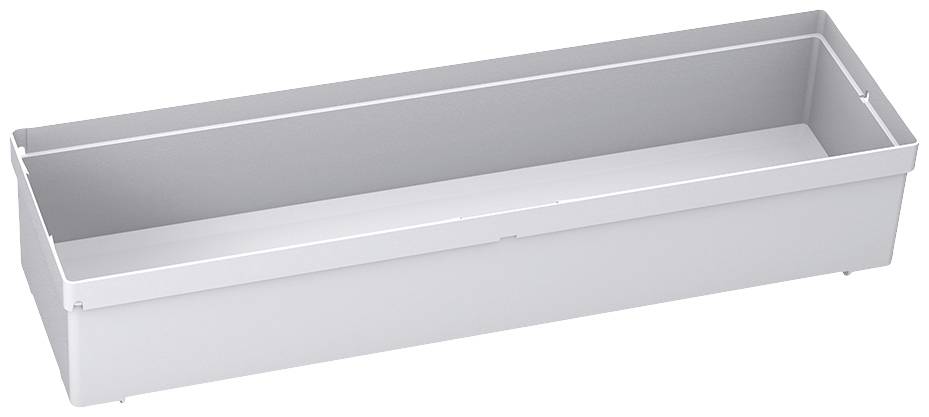 Fioriera rettangolare grigia in plastica.