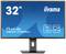 Monitor iiyama da 32 pollici, modello 'ProLite XB3270QSU'. Risoluzione: 2560x1440. Il display mostra il simbolo del monitor e del testo.