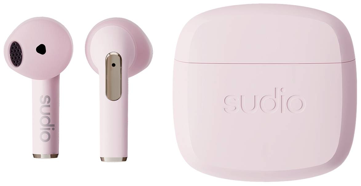 Sudio N2 Cuffie In Ear Bluetooth Stereo Rosa headset con microfono, Custodia di ricarica, controllo touch-2