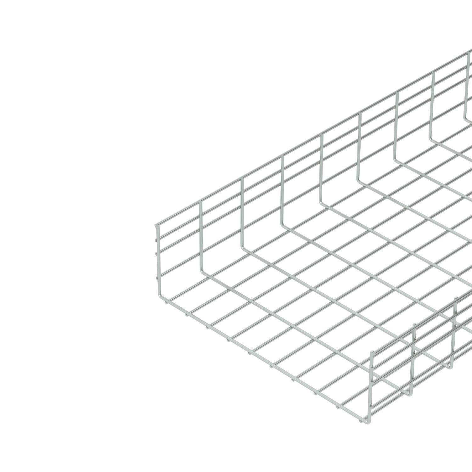 Un cestello vuoto in metallo a forma di griglia, probabilmente un cesto o una scaffalatura, con forma rettangolare e pareti laterali a reticolo.