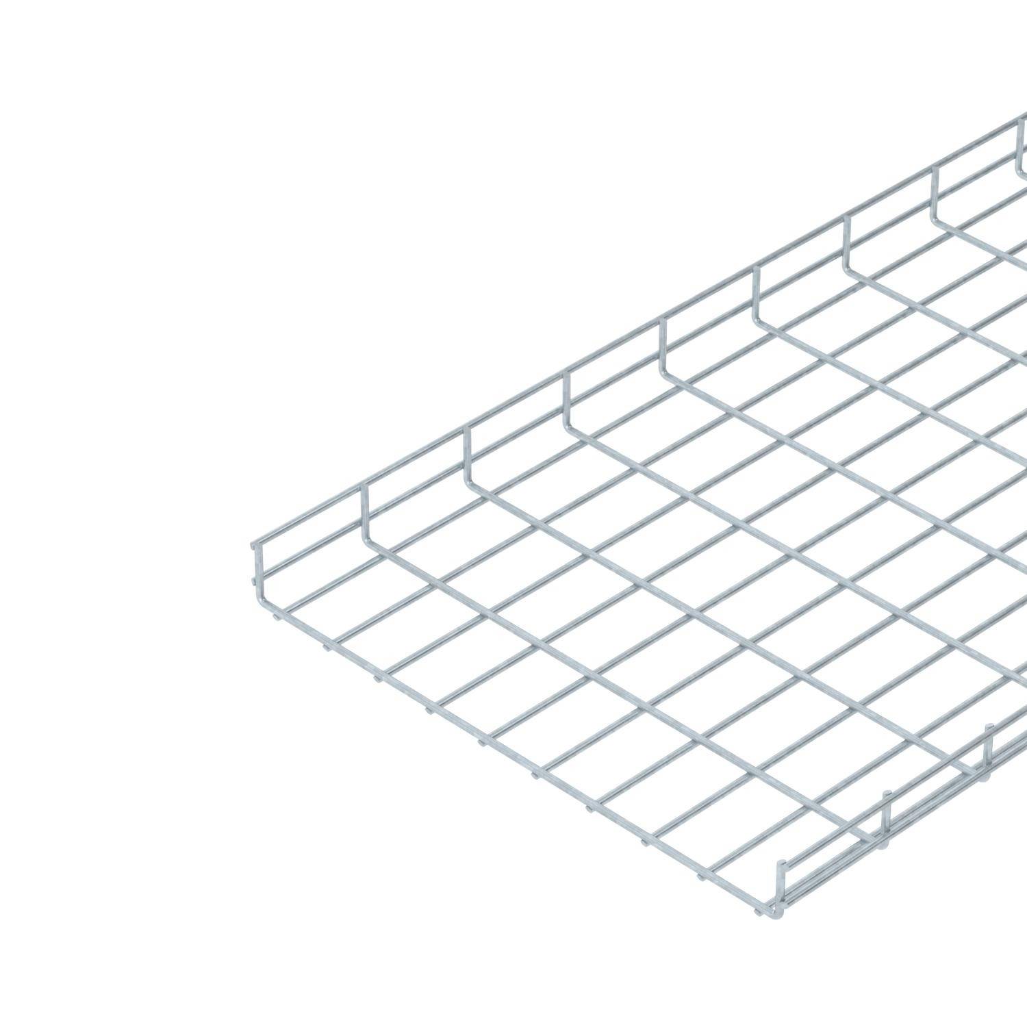 Un cestello rettangolare in filo metallico per lo stoccaggio o l'organizzazione, con un design a griglia aperto.