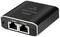 Splitter Ethernet nero con due porte LAN, ciascuna contrassegnata con '1 Gbps'. Logo aziendale in alto.