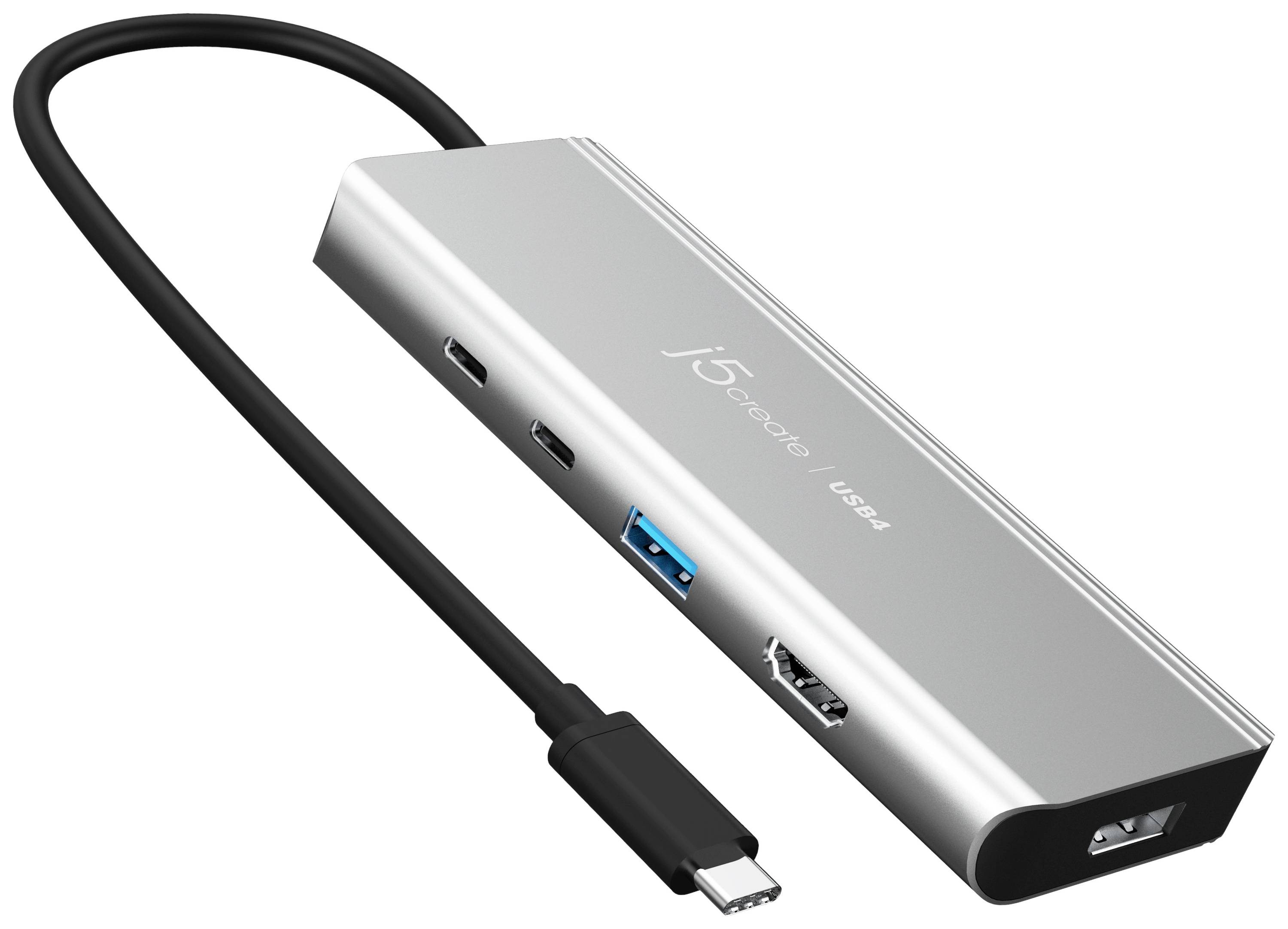 j5create JCD401 Hub USB 4 Porte USB 3.2 (Gen 2), USB 4, HDMI ™, DisplayPort Argento j5create JCD401 - Dockingstation - U-0