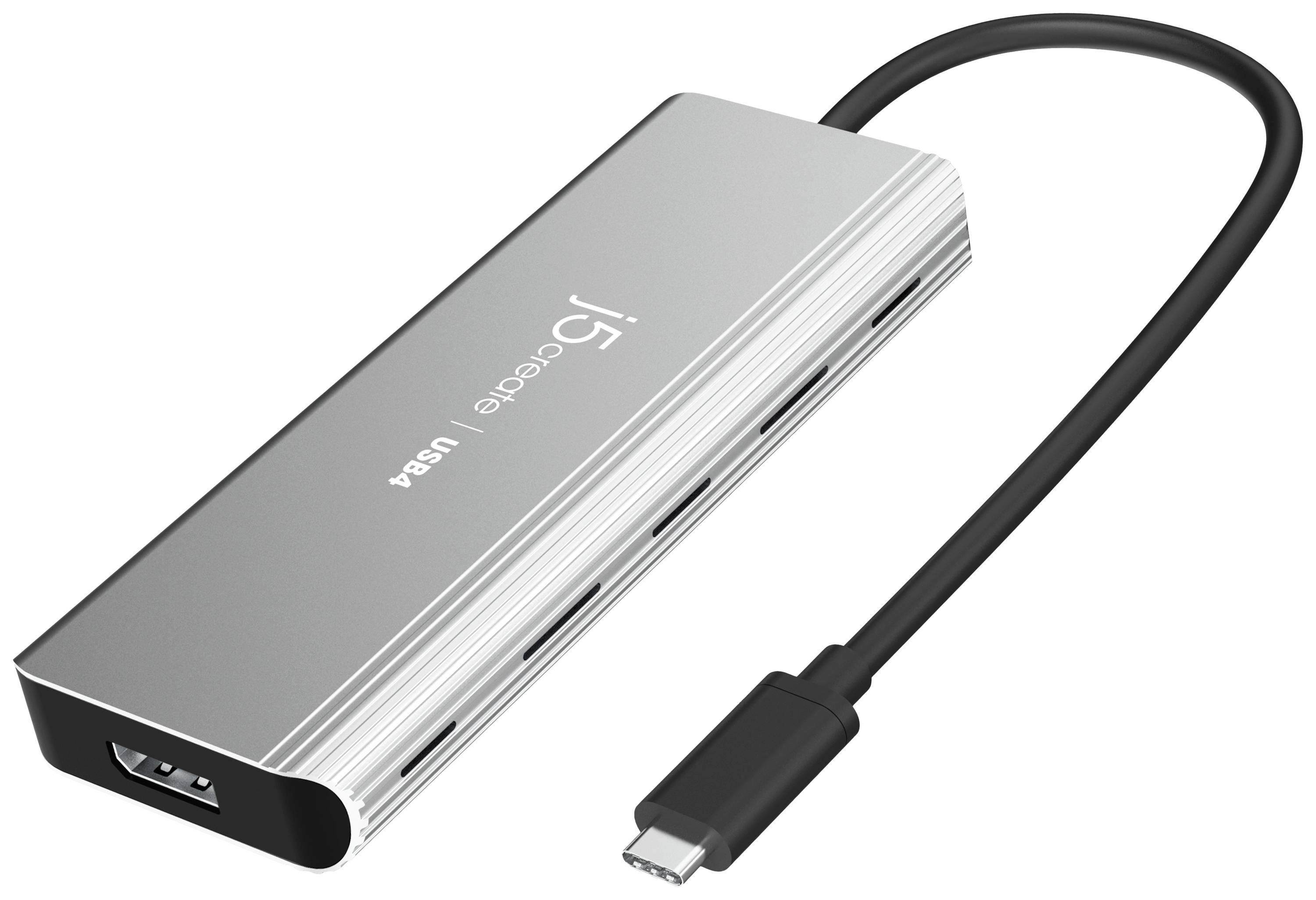 j5create JCD401 Hub USB 4 Porte USB 3.2 (Gen 2), USB 4, HDMI ™, DisplayPort Argento j5create JCD401 - Dockingstation - U-1