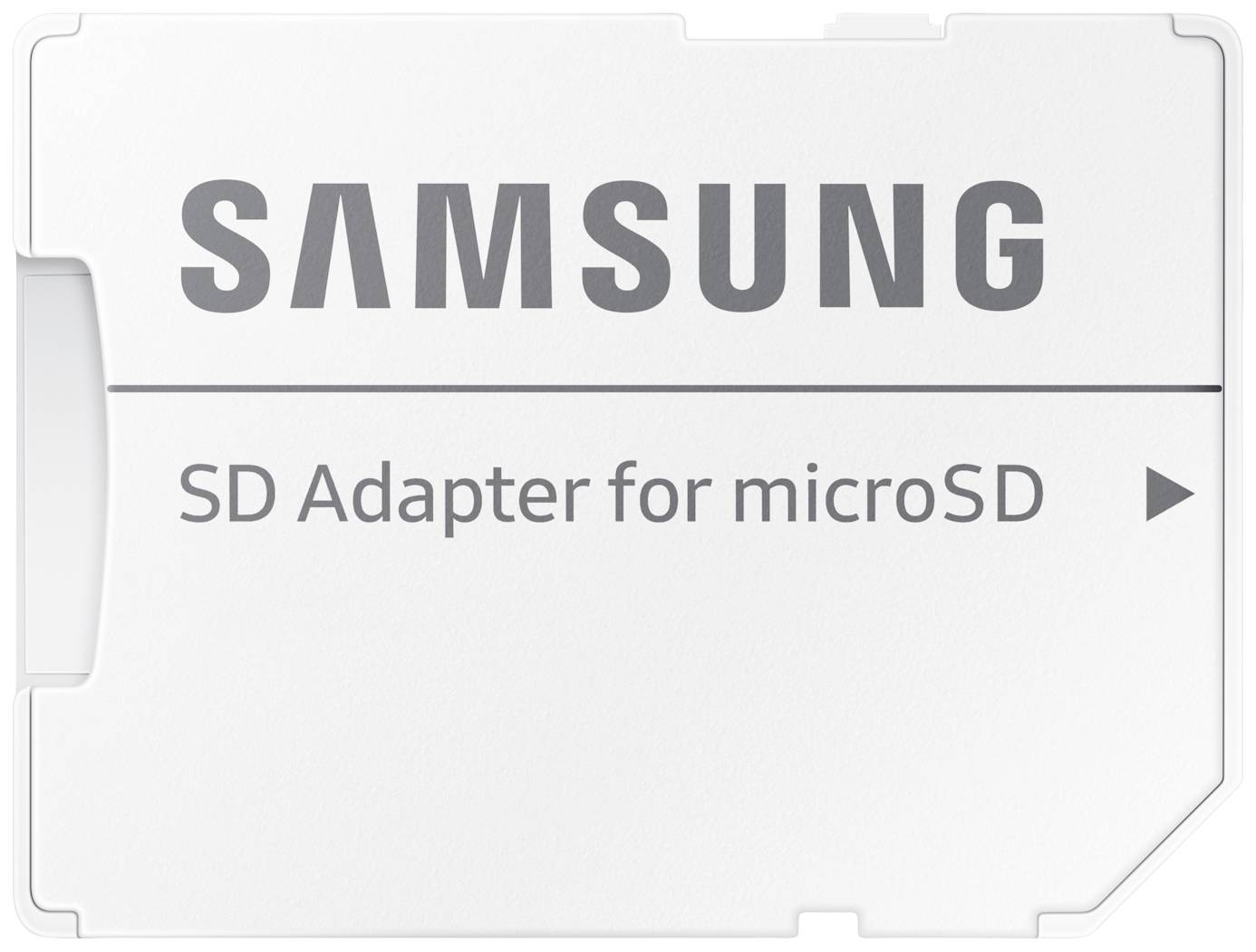 Adattatore SD per schede microSD, mostra il nome del marchio e la funzione di collegamento delle schede microSD con slot SD standard.