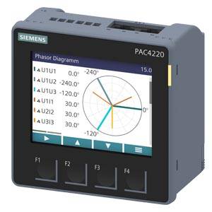 Strumento di misurazione elettronico con schermo che mostra un diagramma fasoriale per diversi correnti elettriche. Specifiche: PAC4220.
