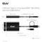 'Adattatore di Club3D: USB Gen1 Tipo C/-A a Doppio HDMI (4K/30Hz) e VGA (1080/60Hz). Lunghezza cavo: 22 cm, Lunghezza adattatore: 33,5 cm.'