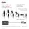 Adattatore da USB-C/USB-A a HDMI e VGA' Diagramma mostra la connettività da USB-C o USB-A a HDMI e VGA. Adattatori e cavi illustrati.
