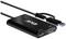 Adattatore USB-3.0 esterno nero di Club 3D con porte HDMI e VGA per l'espansione del display.