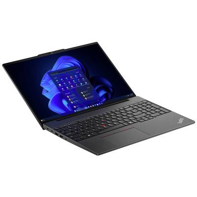 Un laptop aperto con tastiera nera e uno schermo che mostra il sistema operativo Windows.