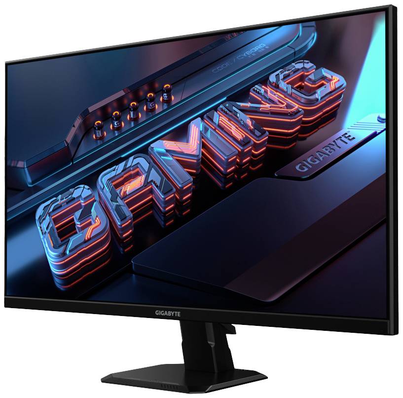 Un monitor del computer mostra la scritta 'GAMING' in grandi lettere luminose, che indica temi o contenuti relativi al gaming.