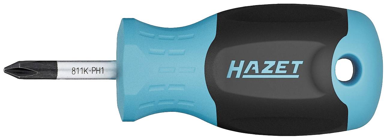 Un cacciavite con impugnatura blu Hazet, modello 811K-PH1.