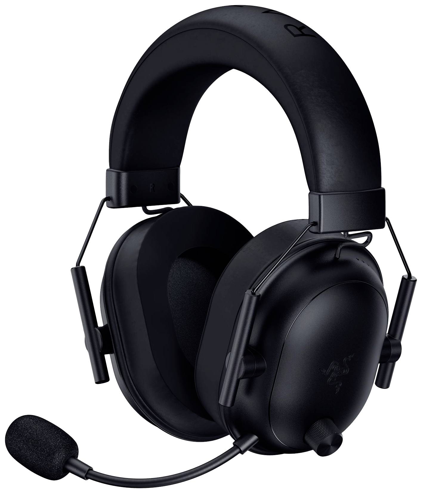 Cuffie da gaming nere con microfono, archetto imbottito e padiglioni ruotabili. Ideali per lunghe sessioni di utilizzo e audio cristallino.