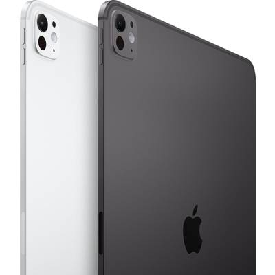 Due tablet in grigio e bianco, posti uno accanto all'altro, mostrano i retri con il logo Apple e le fotocamere.