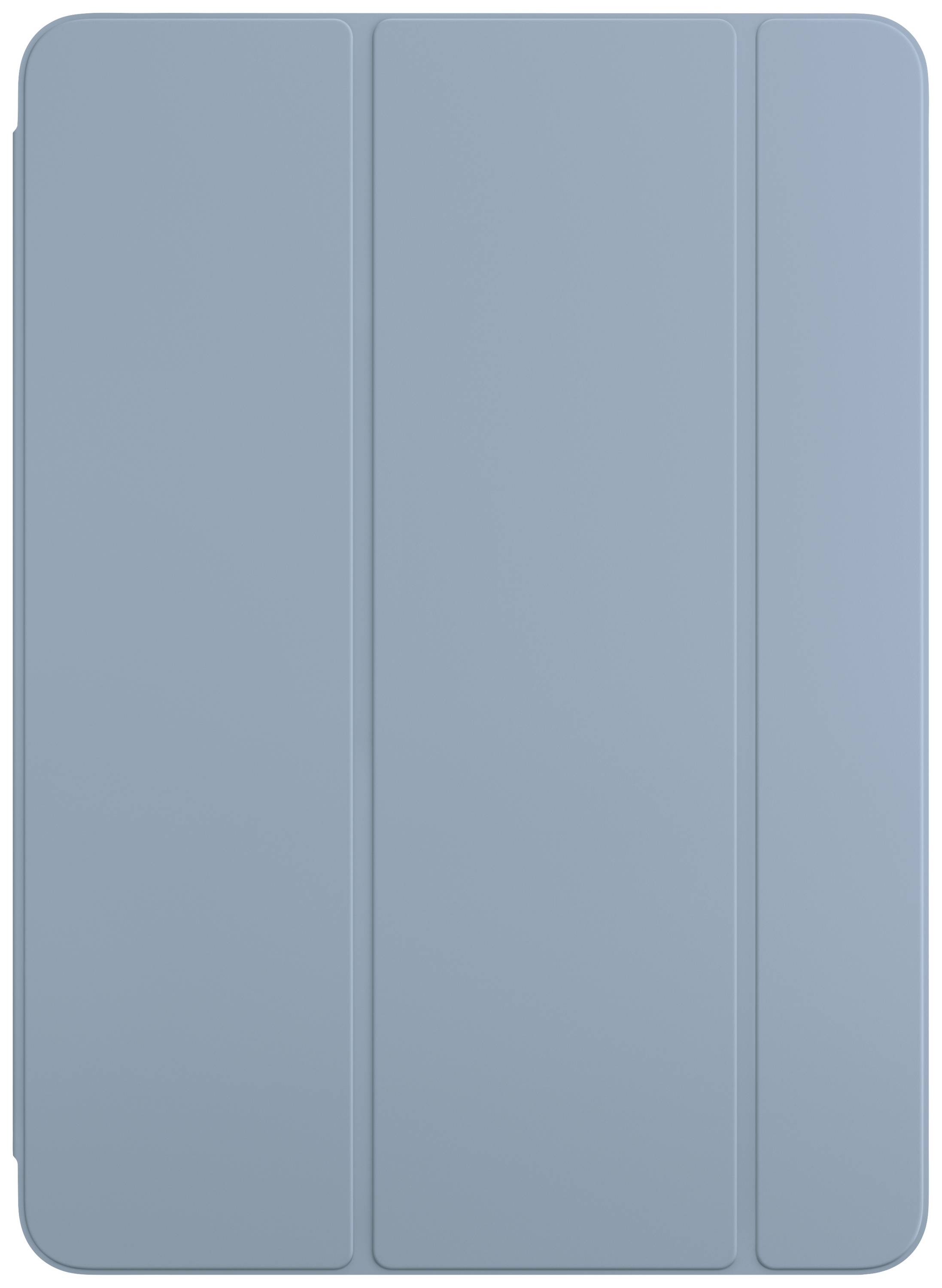 Cover protettivo blu per tablet, chiuso; design a tre parti; protegge il dispositivo quando non è in uso; design semplice e funzionale.