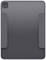 Una custodia per tablet scura, rettangolare, con linee nette e un design minimalista.