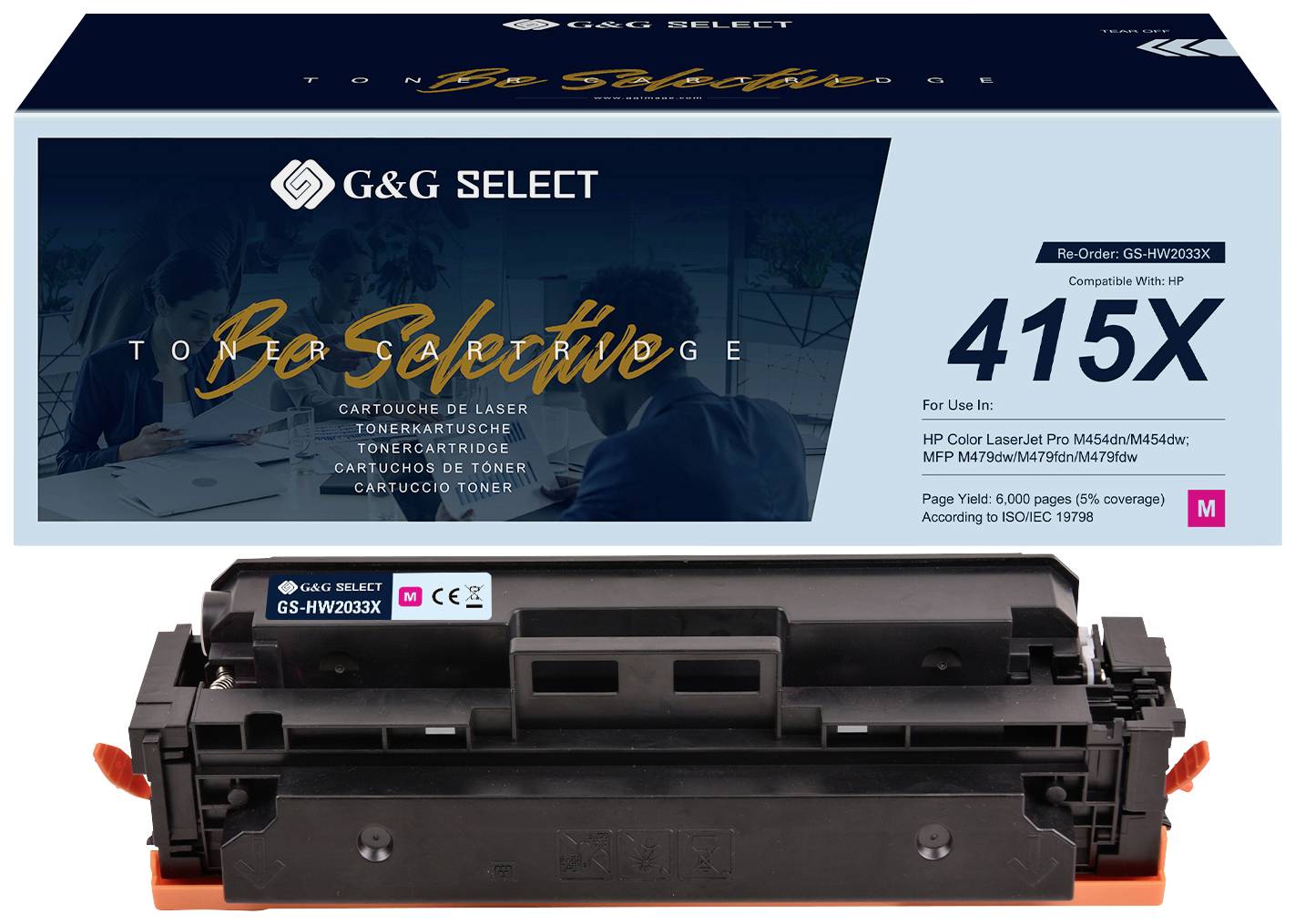 G&G Toner sostituisce HP 415X Compatibile Magenta W2033X GS-HW2033X(415X)