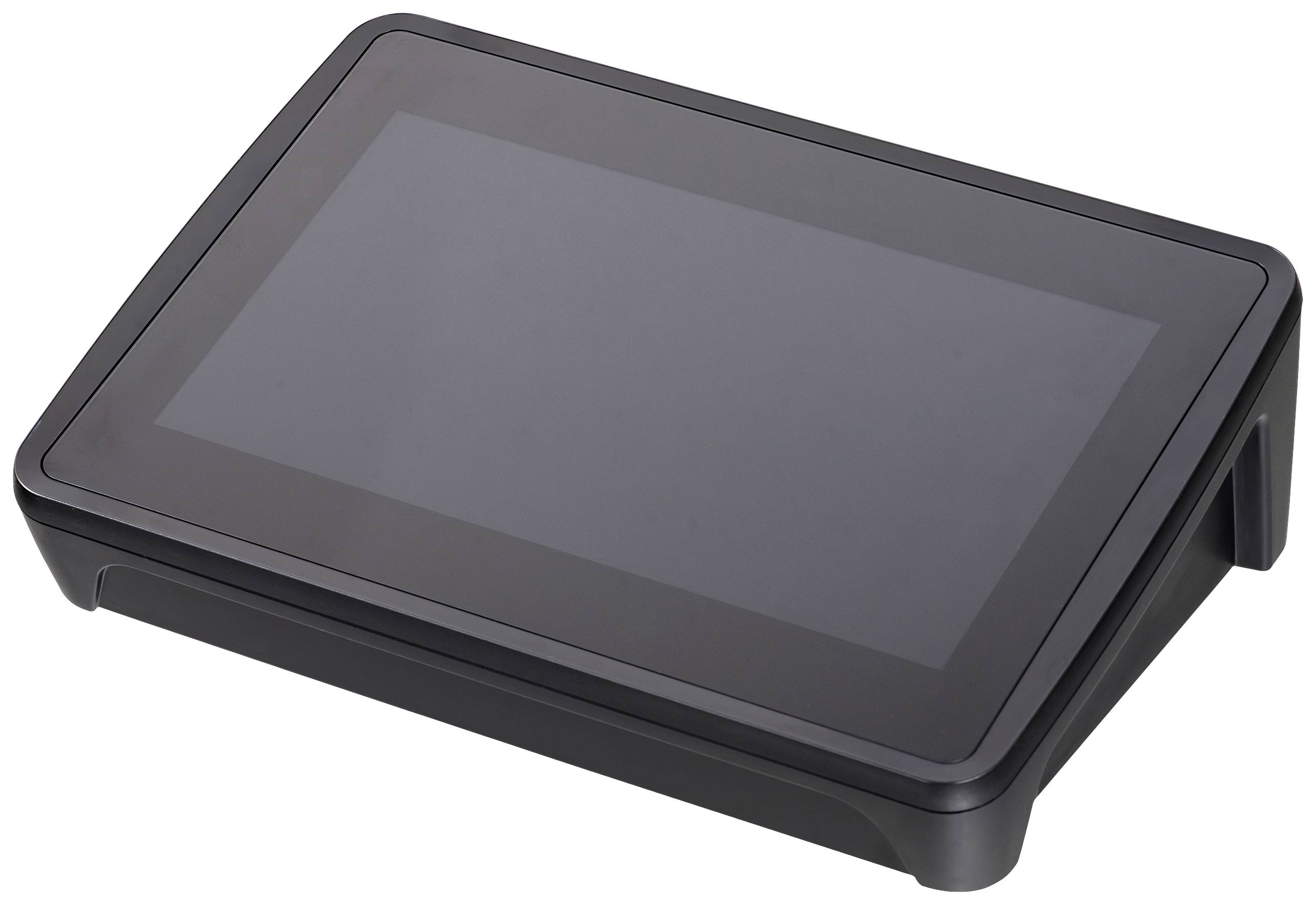 Una tavoletta grafica nera con un grande touchscreen. Sembra portatile, ideale per arte digitale o appunti.