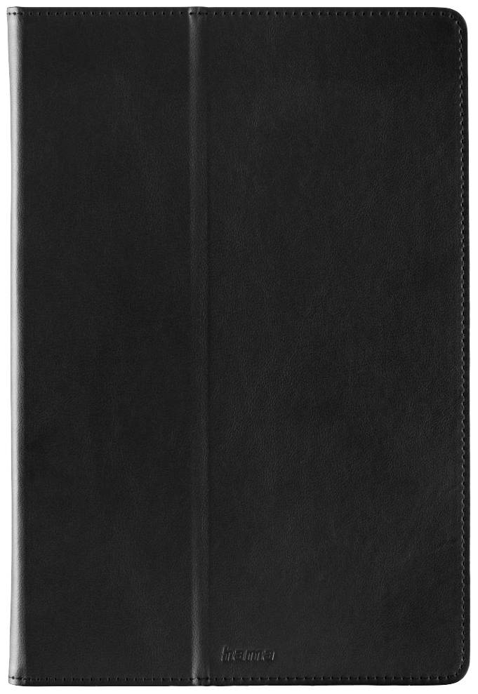 Un guscio nero per tablet con superficie liscia e cuciture semplici sui bordi.