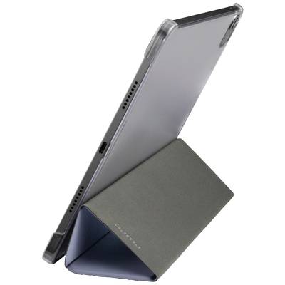 Un tablet in una custodia, in posizione verticale in modalità display. La custodia è piegata a triangolo e sorregge stabilmente il dispositivo con un leggero angolo di inclinazione.