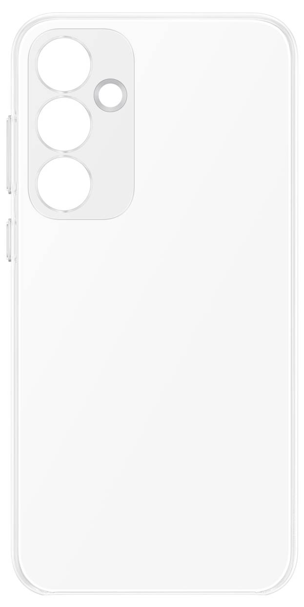 Un guscio bianco vuoto per smartphone con fori per tre obiettivi della fotocamera e un flash nell'angolo in alto a sinistra.