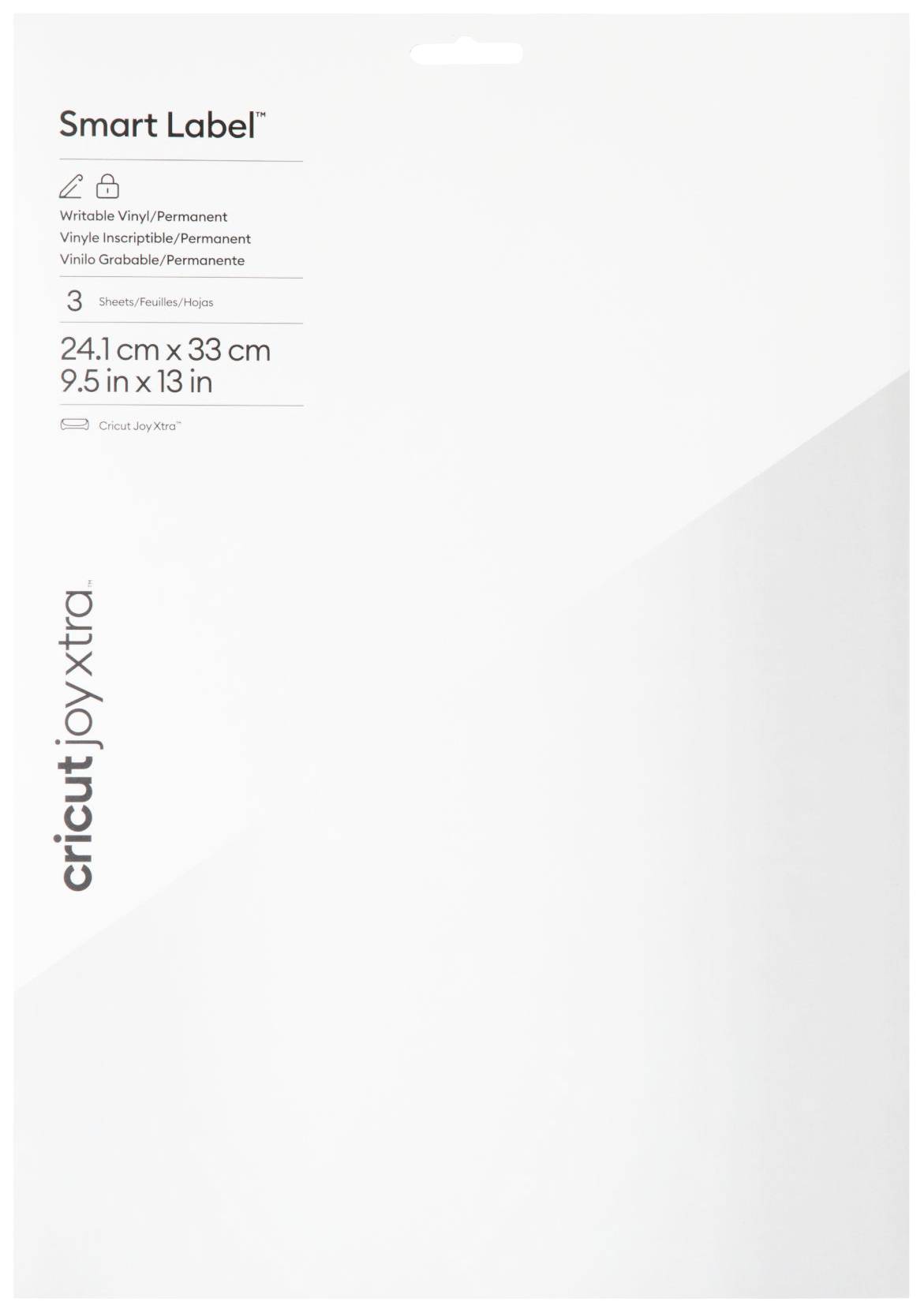 cricutâ„¢ Joy Xtra Smart Label beschreibbare Vinylfolie permanent weiß 24,1 x 33,0 cm, 3 St. (2010336)