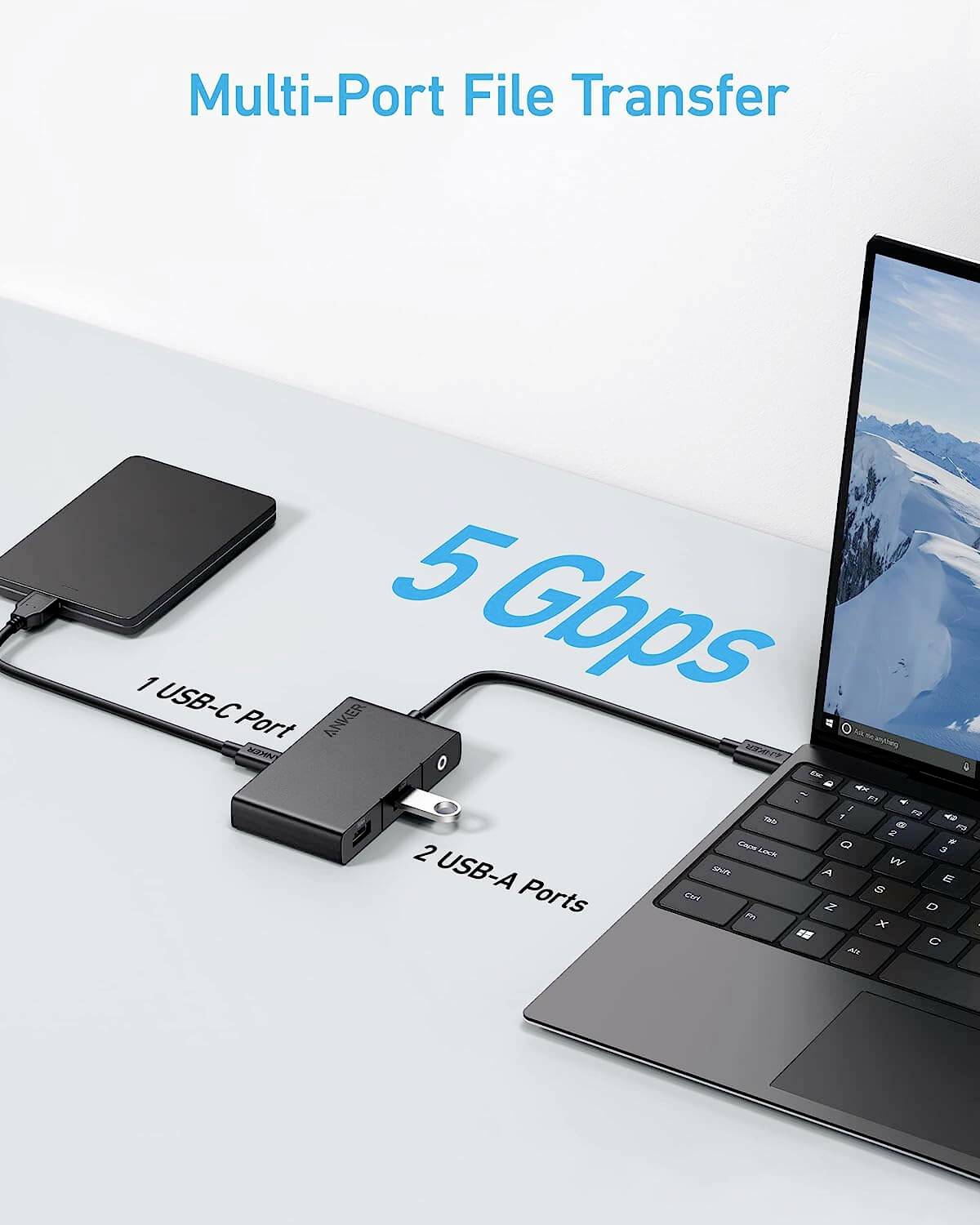 • 5-in-1 USB-C Mini Dock-/ Hub • HDMI - 4K Support • 100W Power Delivery-7