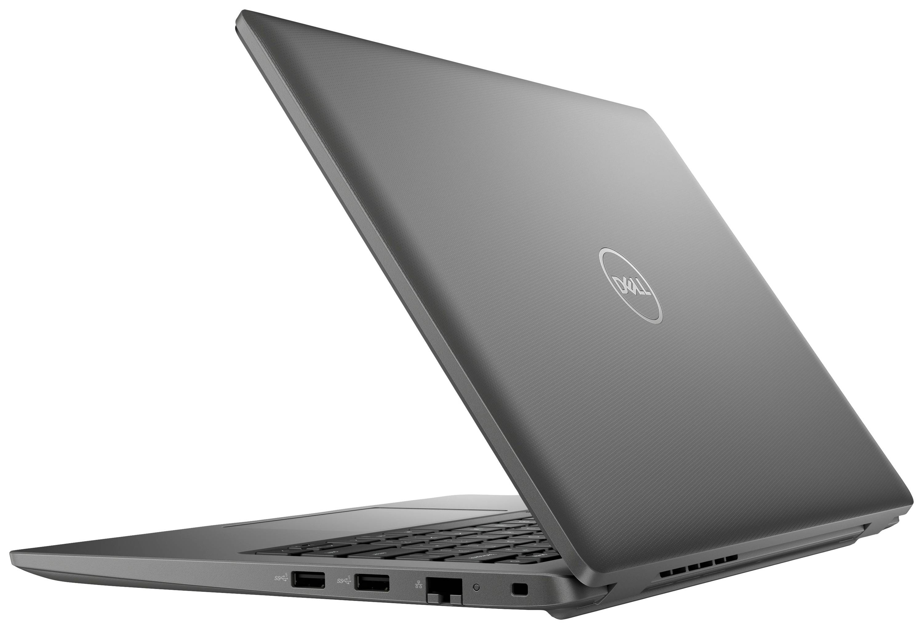Un laptop grigio visto di lato. Il logo del marchio è visibile sul coperchio. Il laptop è parzialmente aperto.