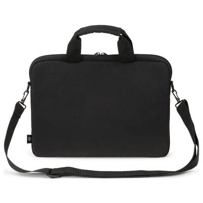 Borsa nera per laptop con manici e tracolla removibile, adatta al trasporto di laptop o documenti.