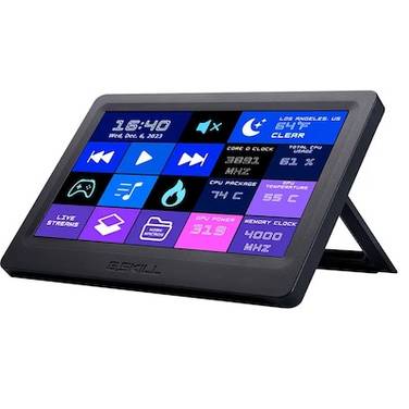 G.Skill WiGiDash PC Command Panel GD-A7P Cablato Console per streaming, editing di foto e video Senza (comando tramite computer) Nero Illuminato, Display