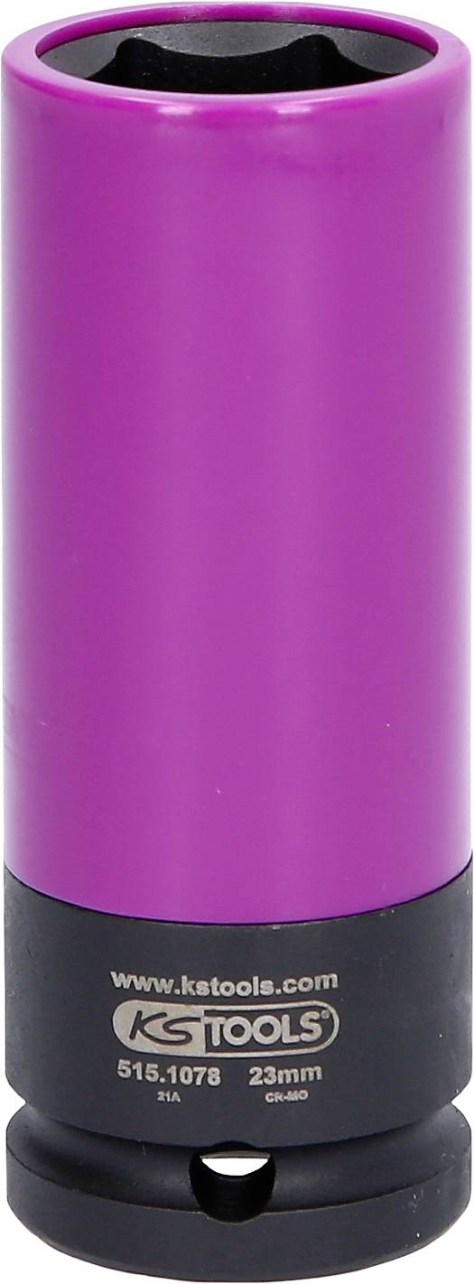 Un inserto chiave a bussola rosa di KS Tools, modello 515.1078, dimensione 23 mm.