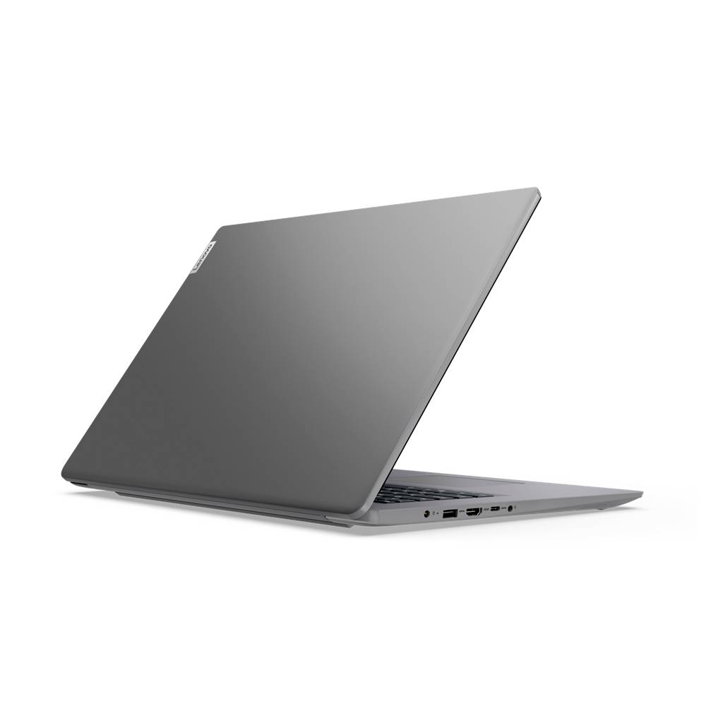 Un laptop aperto color argento è mostrato di lato. La tastiera è parzialmente visibile.