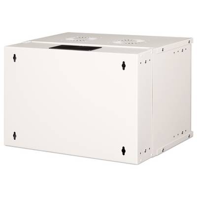 Un involucro metallico bianco rettangolare con feritoie di ventilazione sulla parte superiore. Adatto per dispositivi tecnici o sistemi di ventilazione.