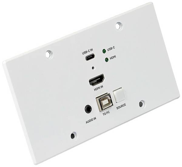 LINDY Cat.6 HDMI 4K60 & Type C HDBaseT EU Wall Plate KVM Extender HDMI ™, USB-C®, USB 2.0 Amplificatore extender HDBaseT su cavo di rete RJ45 150 m
