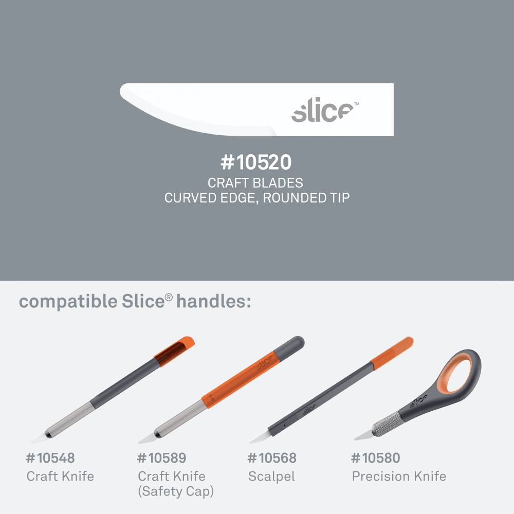Slice 10520 Lame di ricambio in ceramica, tagliente curvo, arrotondate 4 pz.-3