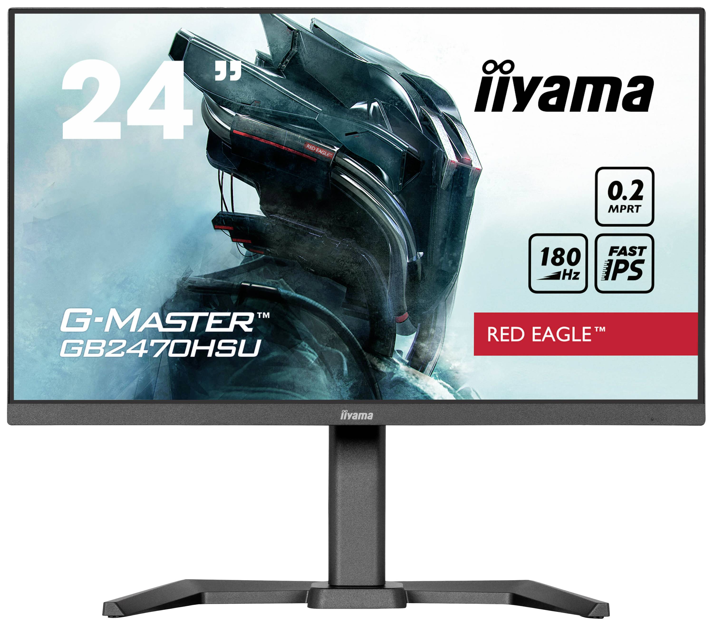Iiyama G-MASTER Red Eagle GB2470HSU-B6 Monitor da gioco ERP E (A - G) 60.5 cm (23.8 pollici) 1920 x 1080 Pixel 16:9 0.2 ms HDMI ™, DisplayPort, Cuffie (jack da 3,5 mm), USB 3.2 (Gen 1x1) IPS LCD