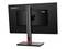 Un monitor Lenovo con involucro nero, ripreso da dietro. Il logo ThinkVision e un piedistallo sottile e rotondo sono visibili.