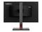 Veduta posteriore di un monitor Lenovo della serie ThinkVision, che mostra il supporto stabile e il design essenziale nero del dispositivo.