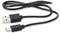 Cavo USB con connettore USB standard su un lato e connettore USB-C sull'altro lato, colore nero.