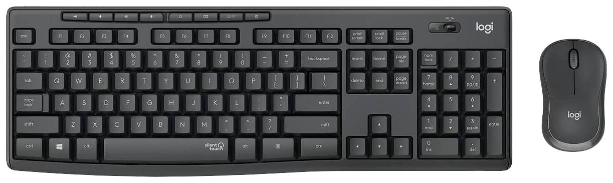 Logitech Tastatur-Maus-Set MK295 Graphite CH-Layout Senza fili, USB Kit tastiera, mouse Svizzera, QWERTZ Nero Pulsanti s-0