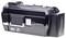 Una videocamera nera 5K Ultra HD con funzione WiFi di Renkforce. A destra una batteria al litio-ioni rimovibile. Interruttore di modalità in alto.