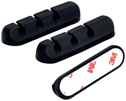 TRU COMPONENTS T24CA080 Supporto per cavi autoadesivo TC-12888592 Intervallo Ø fascio 6 mm (max)   Nero 3 pz.