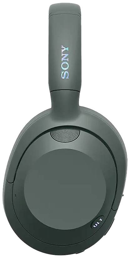 Cuffie over-ear nere con logo del marchio, con cancellazione del rumore, su sfondo bianco.
