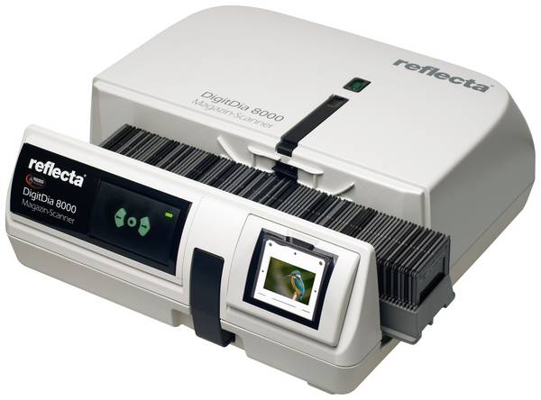 Reflecta DigitDia 8000 Scanner per diapositive  Rimuove polvere e graffi: Harware Unità luce trasmessa, Display integrato, Modalità automatica
