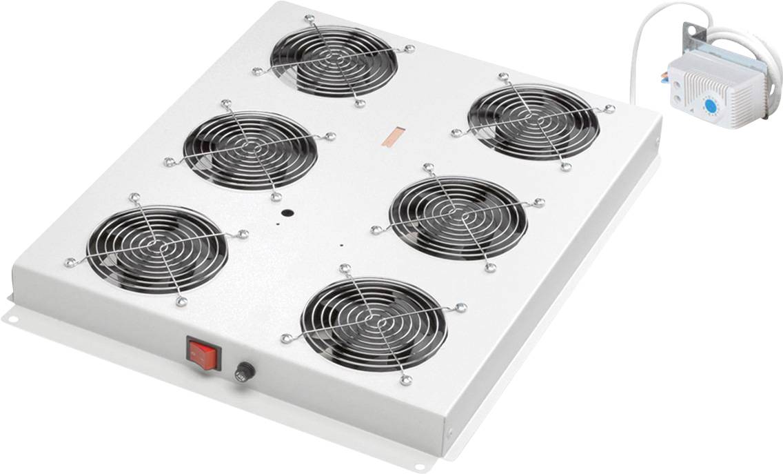 Roline 26.21.0274 19 pollici Ventola per armadio rack Presa schuko con interruttore Grigio-0