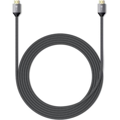 Un cavo HDMI intrecciato, durevole e flessibile, adatto per connessioni audio e video tra dispositivi.