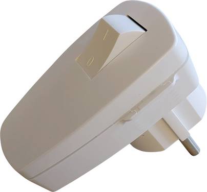 N & L 10231 Spina angolata di sicurezza Plastica con interruttore 230 V Bianco
