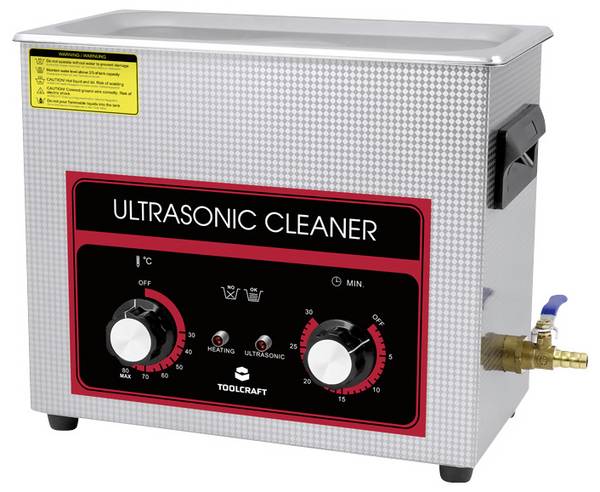 TOOLCRAFT USC-650 Lavatrice ad ultrasuoni Gioielli, laboratorio, Forniture per ufficio 180 W 6.5 l con riscaldamento, con cestino di pulizia