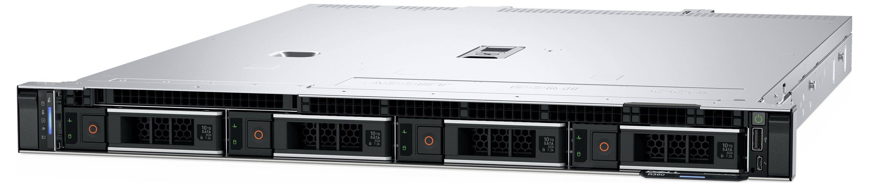 Un server d'argento con quattro ventole sul davanti; utilizzato in un data center.